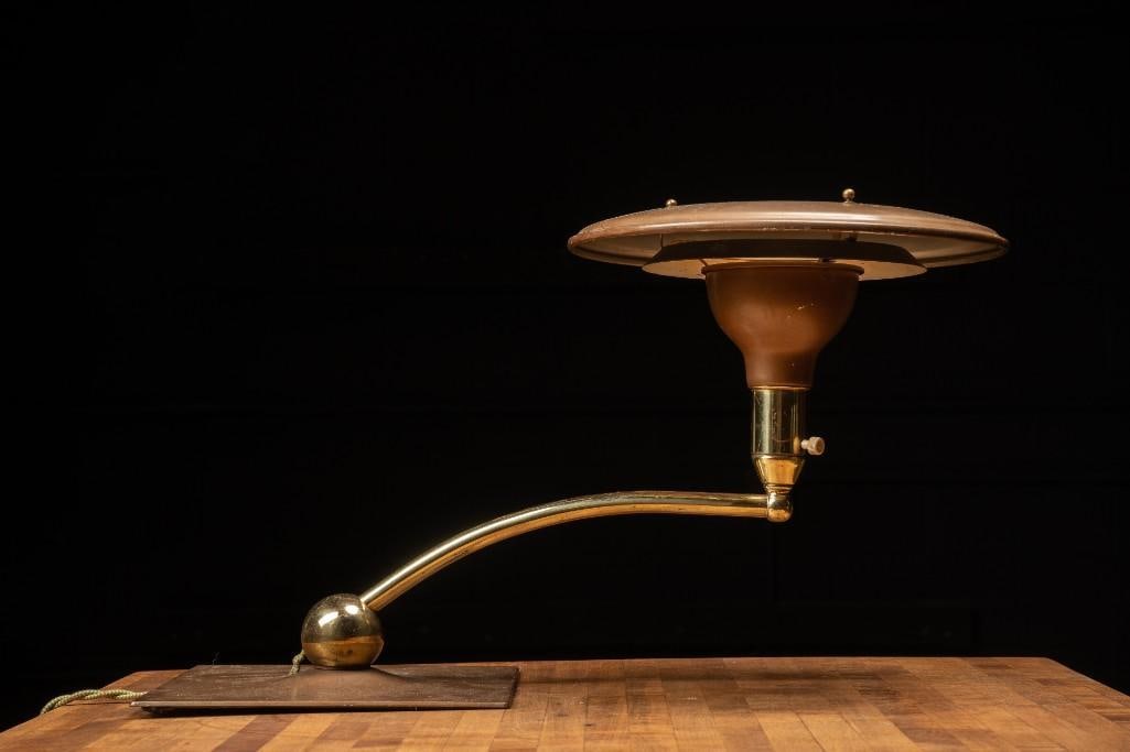 Vintage Brass Art Deco Saucer Lamp by MG Wheeler (1 of 6)