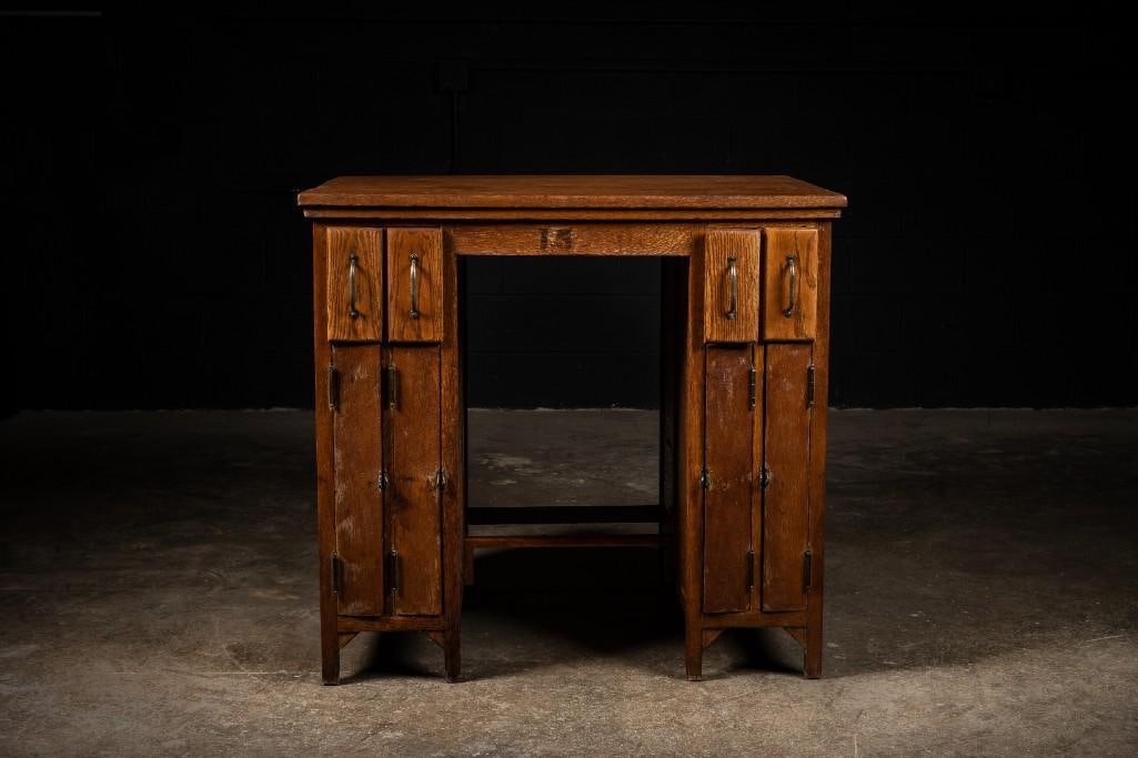 Vintage Wooden Arts & Crafts Patent Clerks Desk (1 of 8)