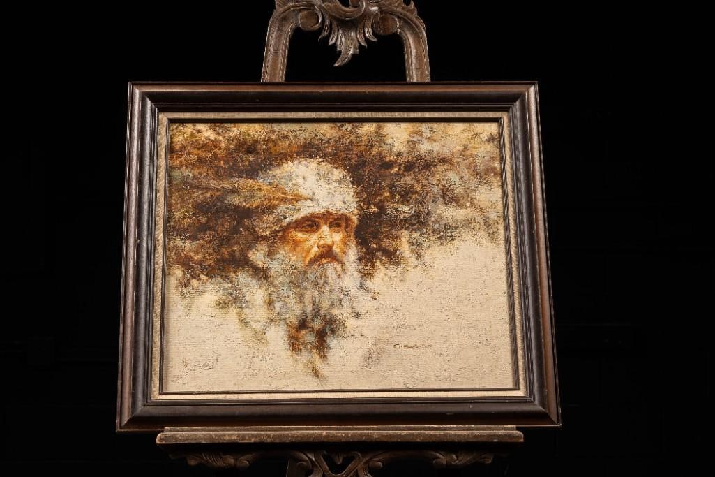 Mountain Man Oil Painting: **For an in-house shipping quote, please reach out to us at rockauctiongallery@gmail.com** Artist: Gerald Bogard Medium: Oil on Canvas Date: Unknown Movement/Style: Contemporary Dimensions: 29.25" x 2