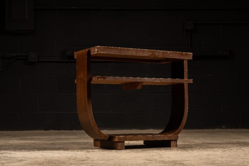 Antique Art Deco Wooden Side Table (1 of 4)