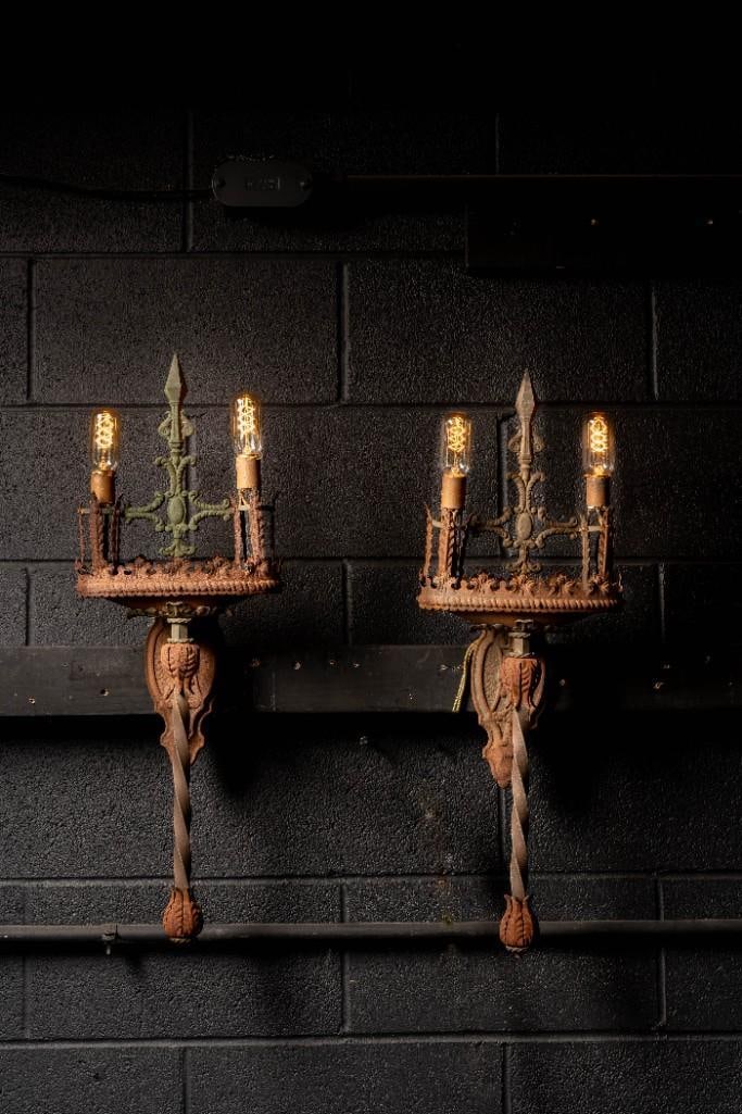 Pair of Antique Art Nouveau Theater Wall Sconces (1 of 7)