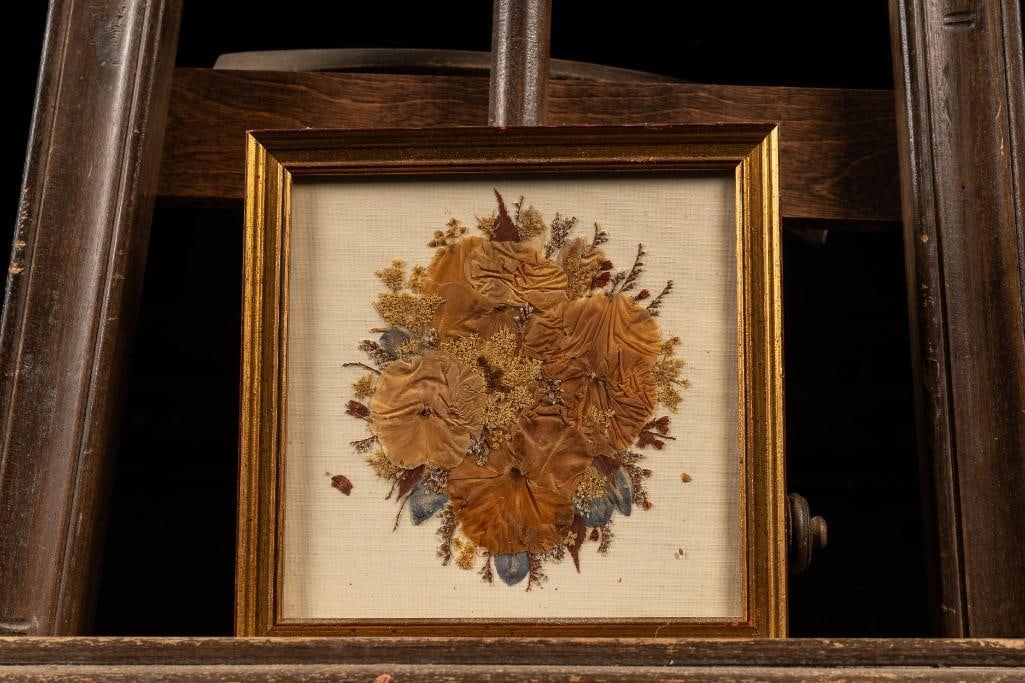 Vintage Framed Pressed Flower Arrangement (1 of 2)