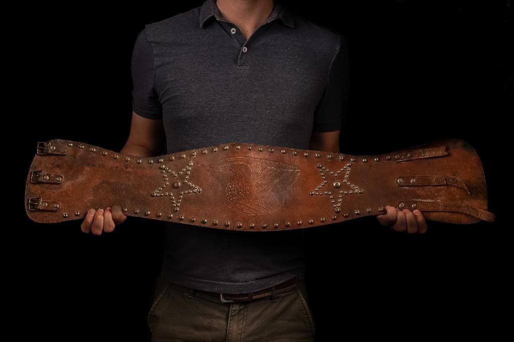 Vintage Studded Leather Motorcycle Kidney Belt Auction