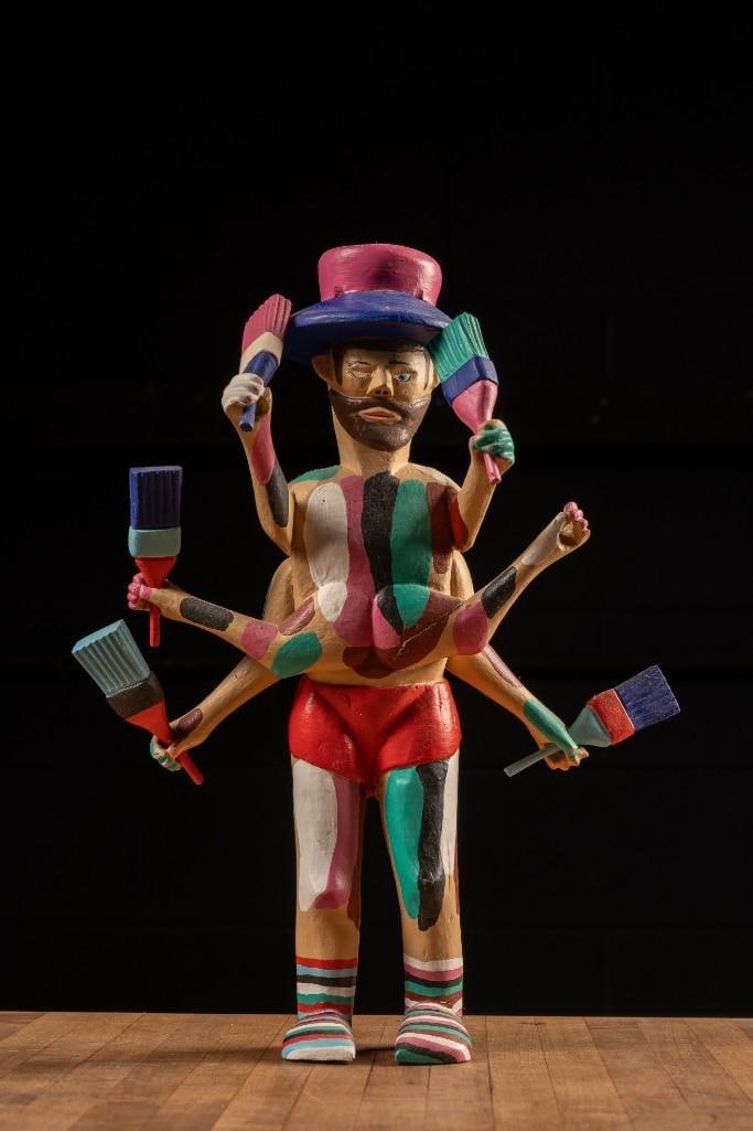 Multi-Armed Figural Painter, Mexican Folk Art (1 of 5)