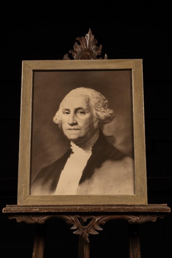 Athenaeum George Washington Portrait Print: **For an in-house shipping quote, please reach out to us at rockauctiongallery@gmail.com** Artist: Gilbert Stuart Dimensions: 19" x 23"