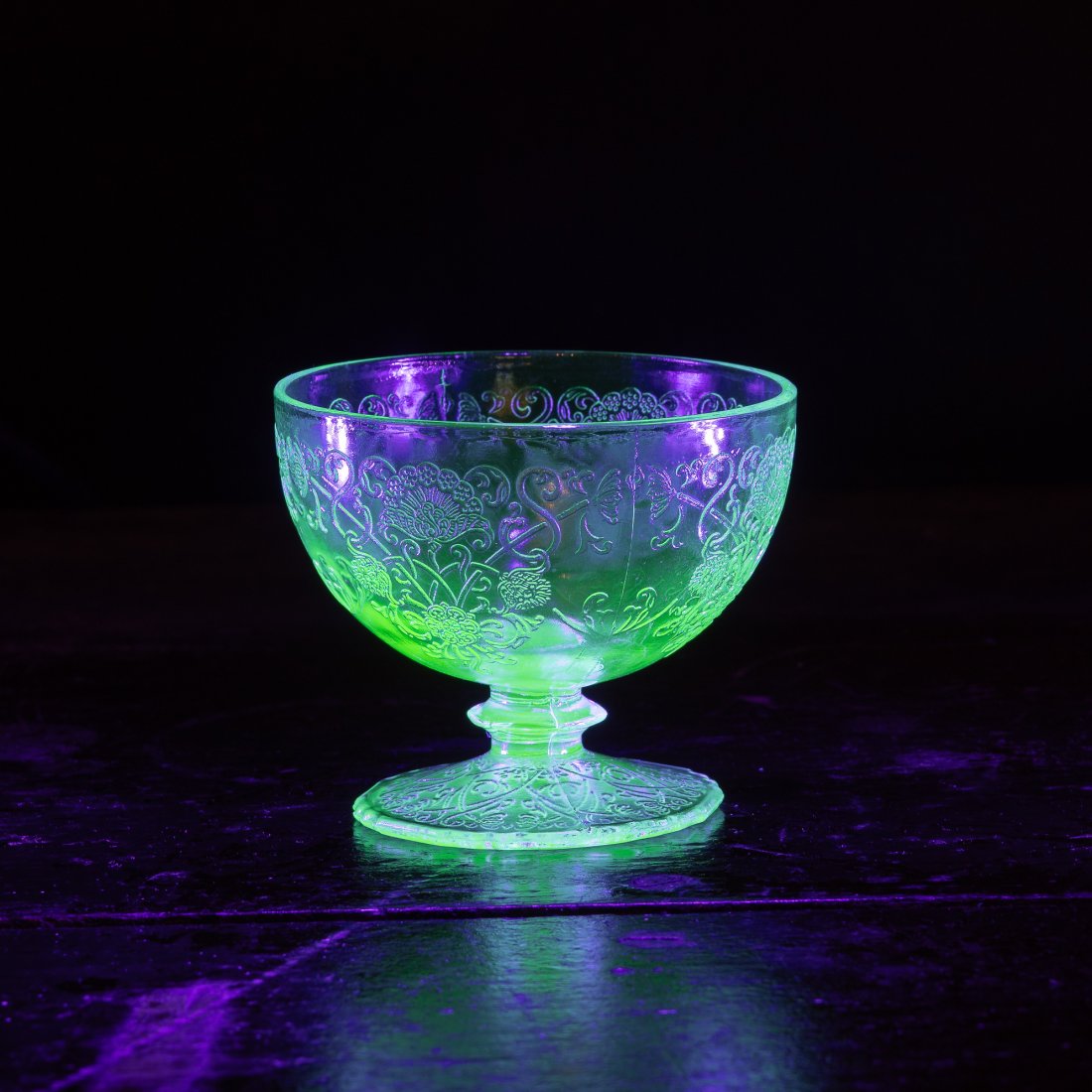 Uranium Glass Parfait Cup (1 of 3)