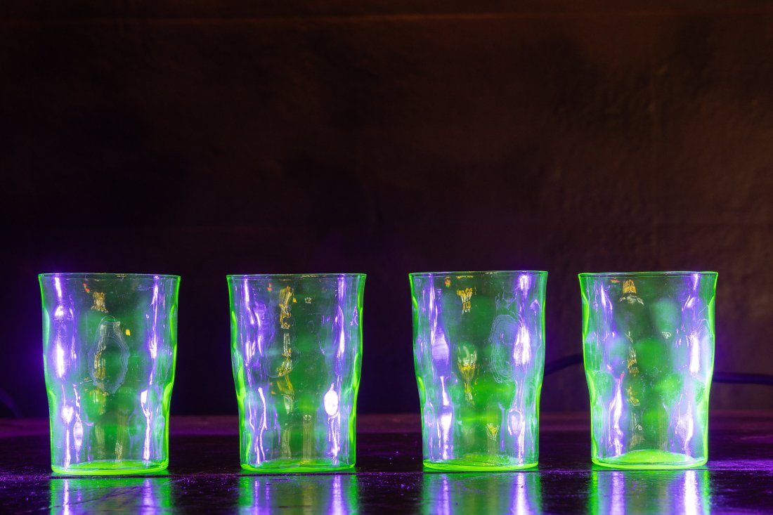 Uranium Glass Drinking Cups - Set Of Four (1 of 3)