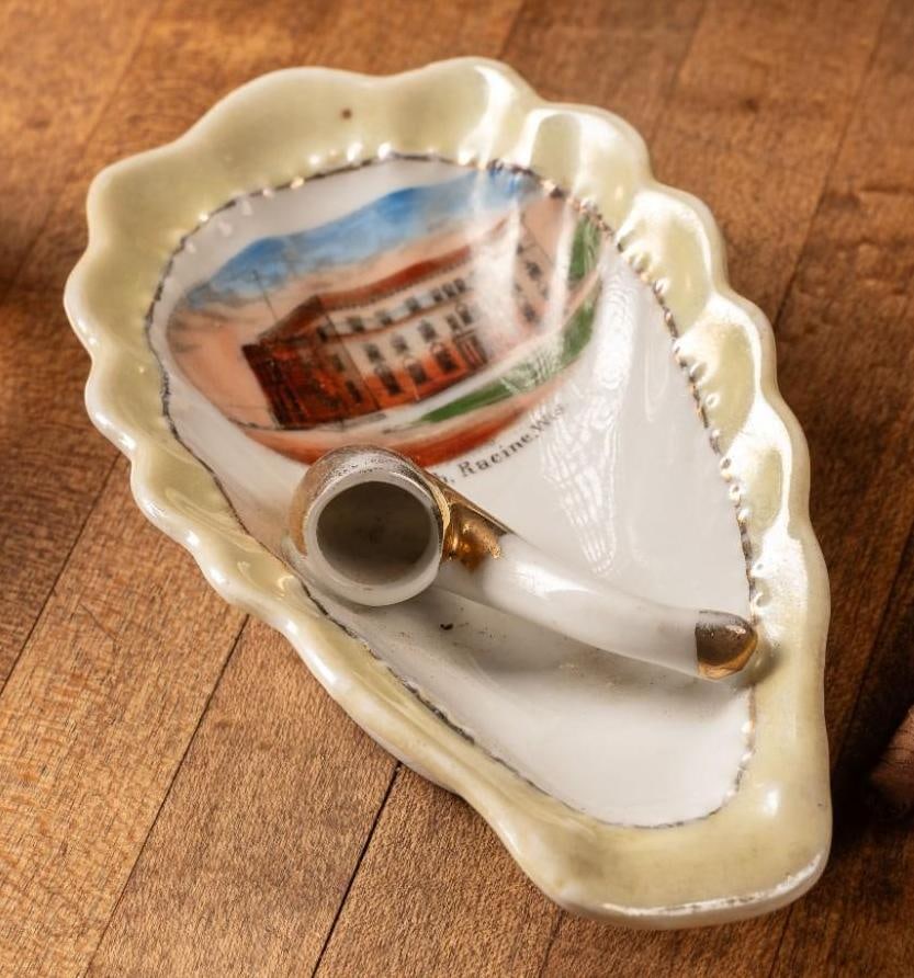 Figural Porcelain Elks Club Pipe Ashtray (1 of 5)
