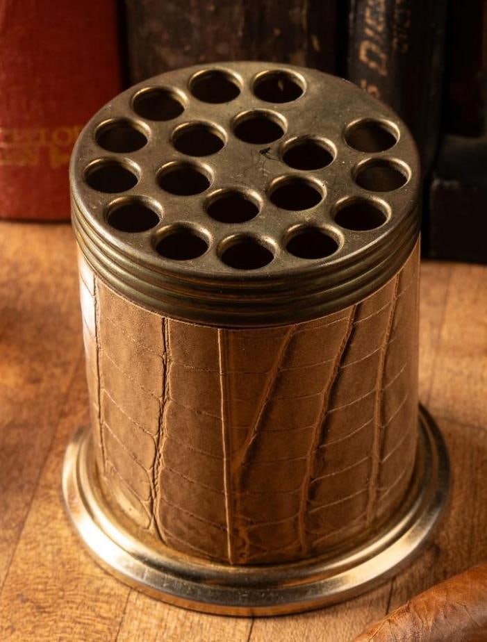 Vintage Leather Wrapped Cigarette Holder (1 of 3)