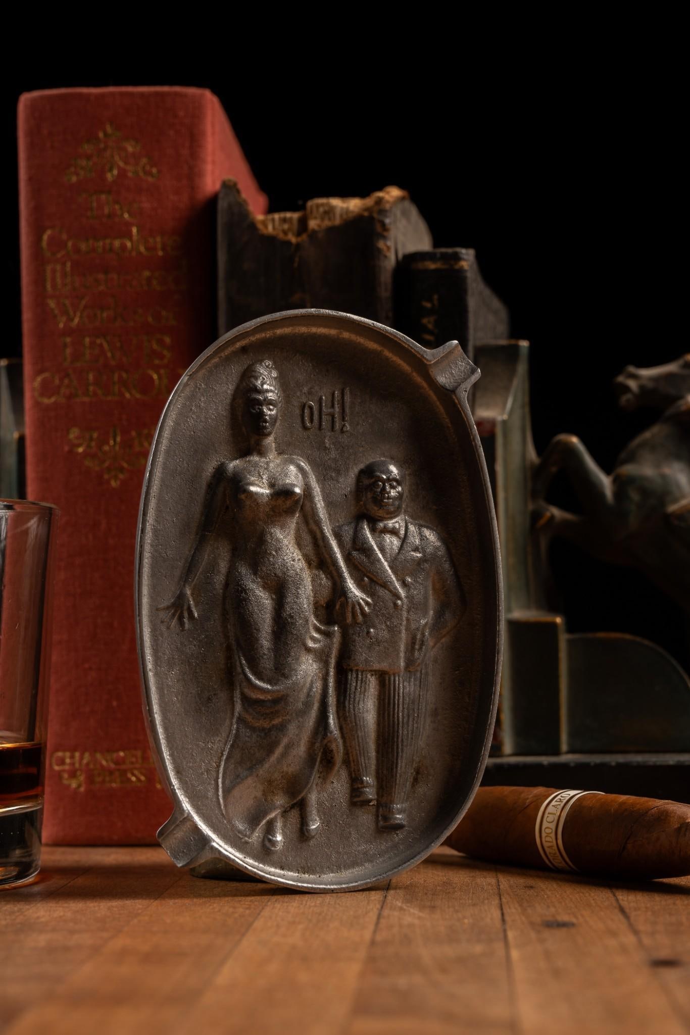 Vintage Cast Aluminum Naughty Old Man Ashtray (1 of 2)