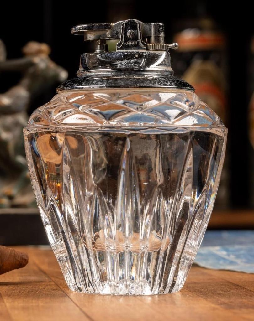 Large Vintage Japanese Glass Table Lighter (1 of 3)