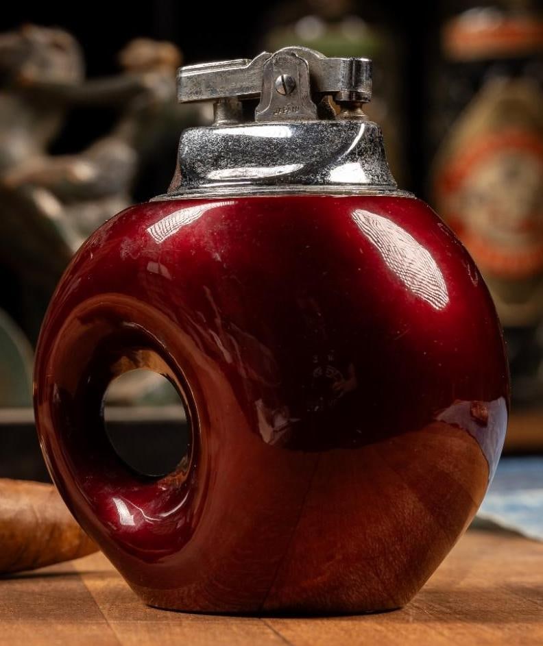 Mid Century Lighter in Red (1 of 3)