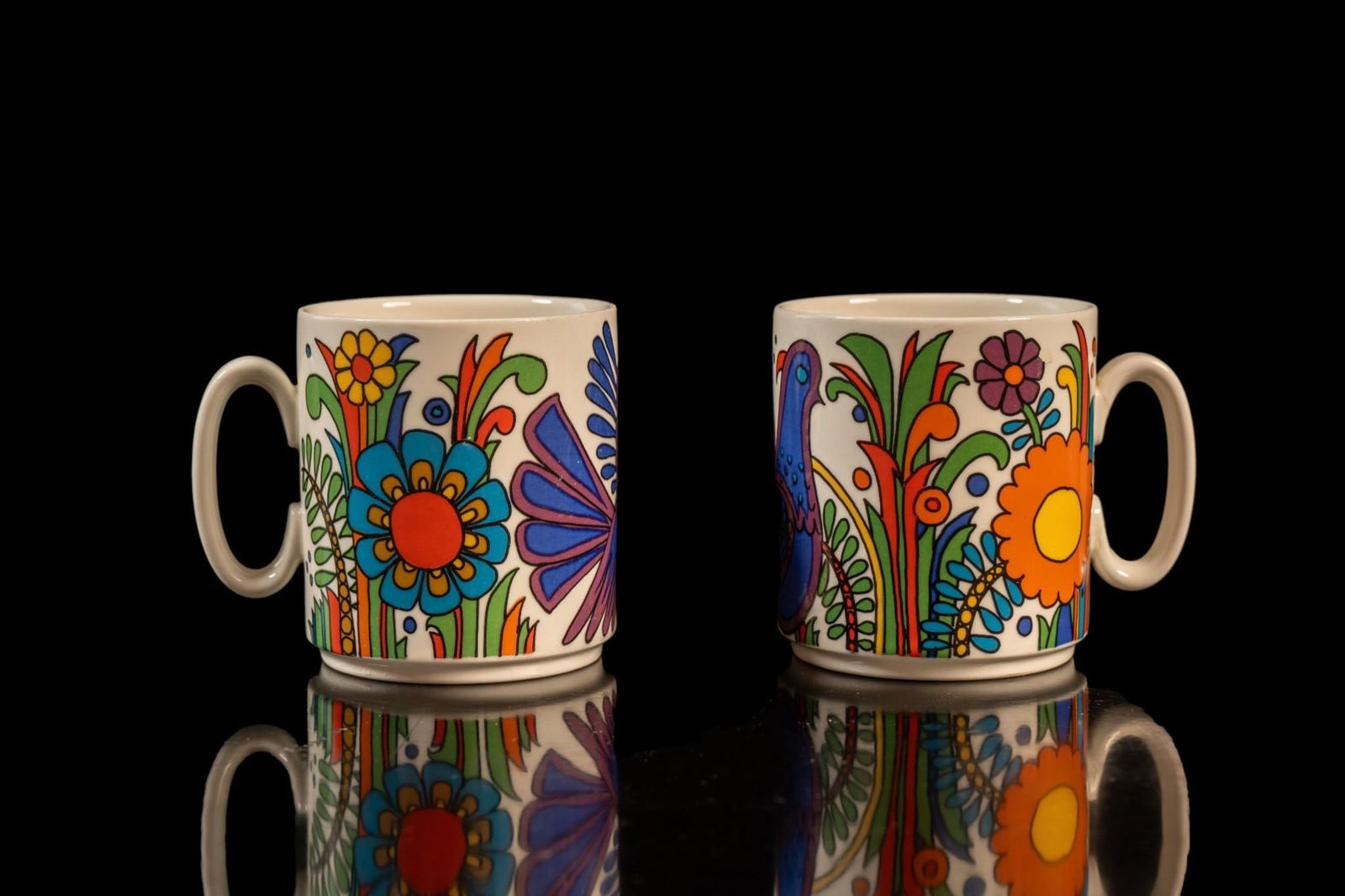Retro Villeroy & Boch Porcelain Floral Mugs (1 of 4)