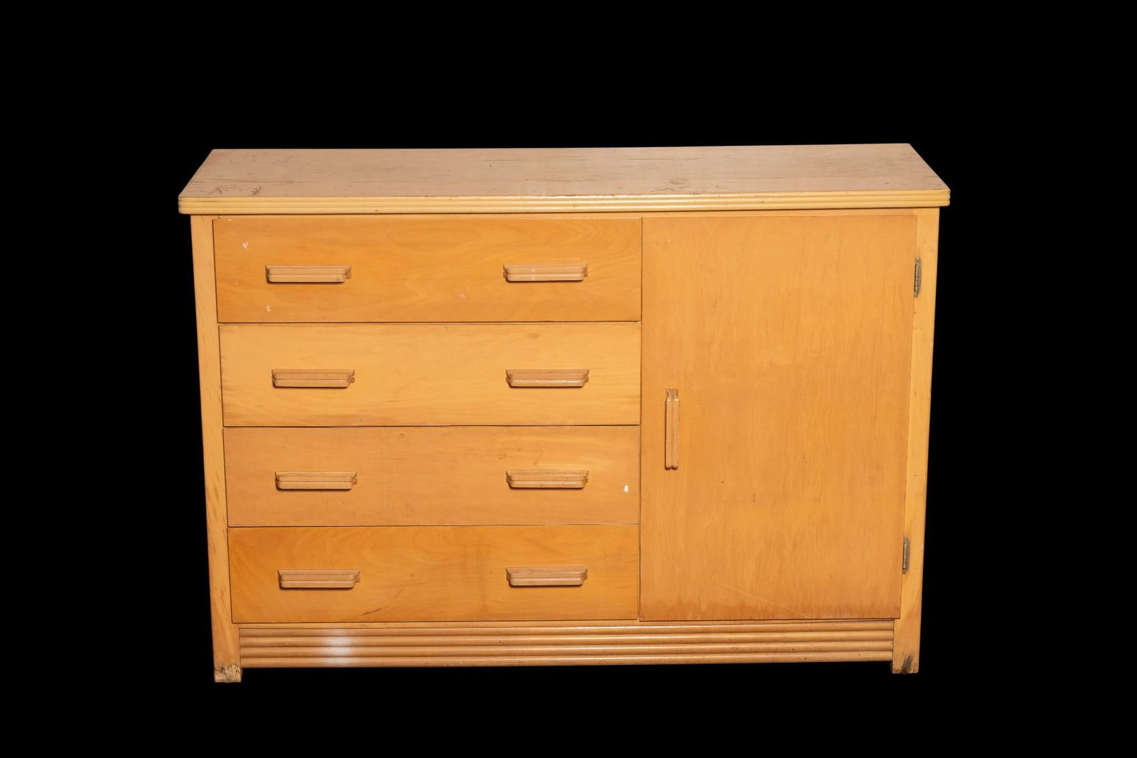 Vintage Edison Little Folks "Cambridge Royal" Cabinet: c. 1940s children’s dresser from Edison Wood Products, Inc. in New London, WI; Edison Wood was one of the many Thomas A. Edison industries that made him the figure he is today. This piece, from thei