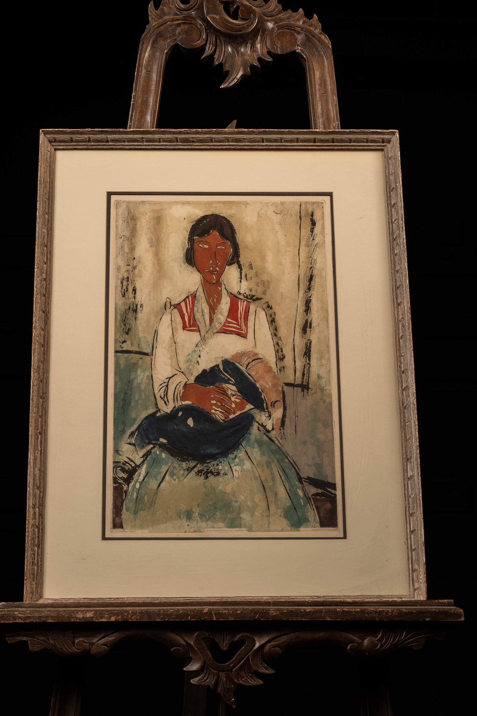 Gypsy Woman with Baby by Amedeo Modigliani, Framed Print (1 of 5)