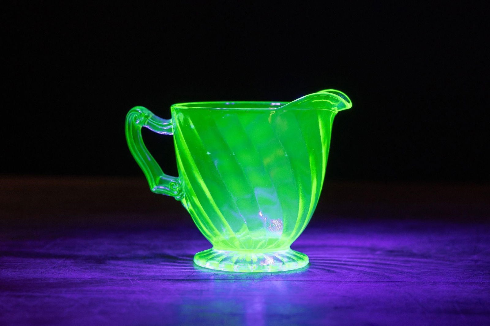 Vintage Uranium Glass Creamer Pitcher (1 of 4)