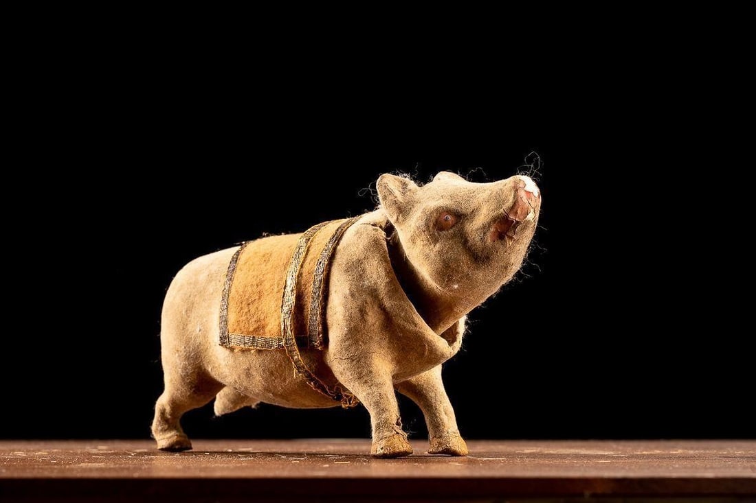 Antique German Paper Mache Bobble Head Pig (1 of 5)