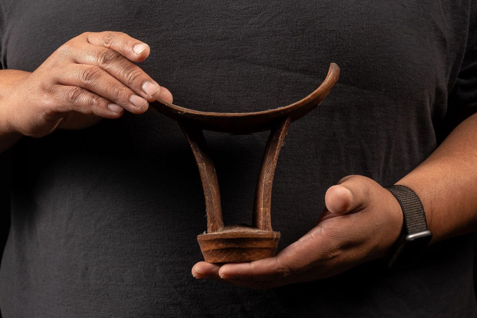 Vintage African Wooden Tribal Headrest (1 of 3)