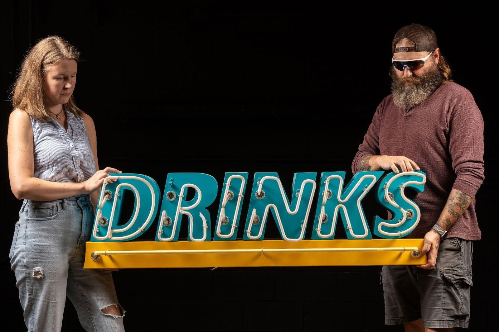 c. 1990s " Drinks" Neon Sign (1 of 3)