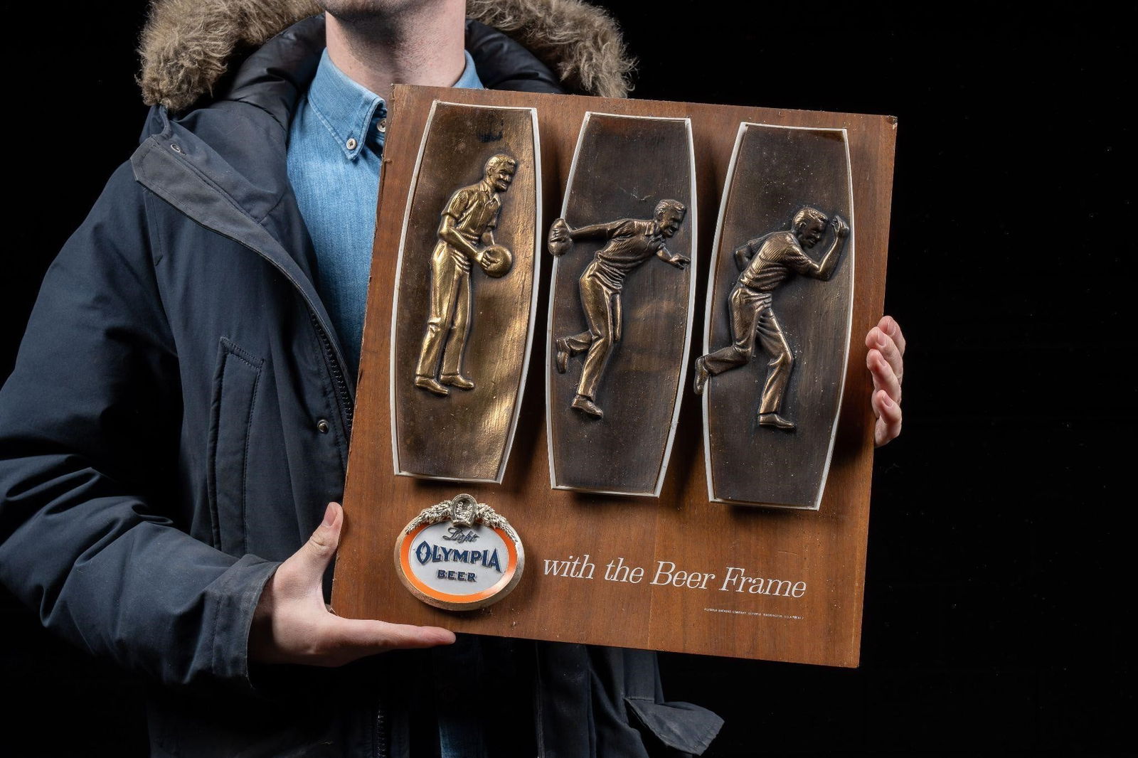 1964 Olympia Light "Beer Frame" Bowling Sign (1 of 6)