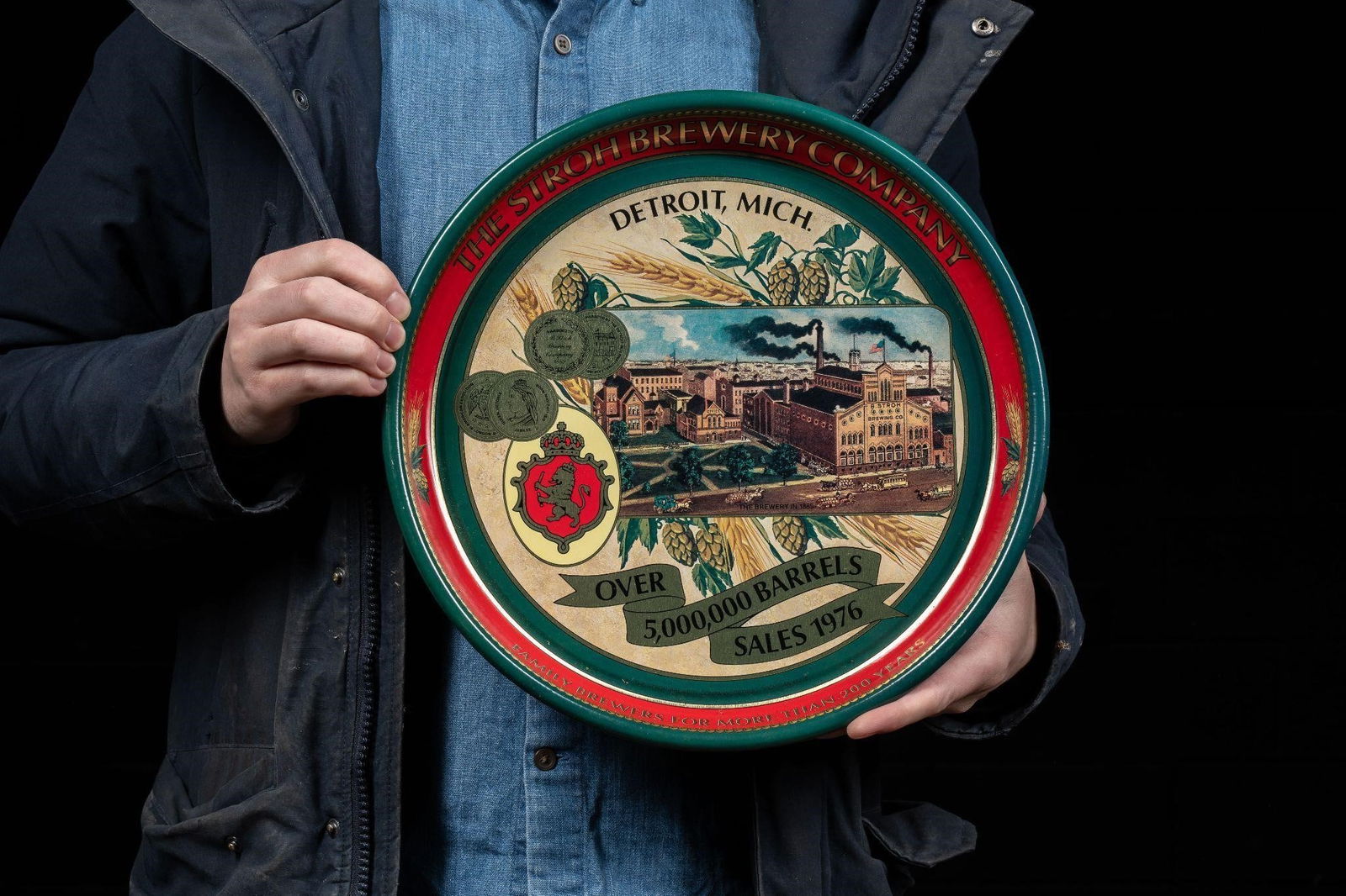 1977 Stroh's "5,000,000 Barrels" Tin Beer Tray (1 of 6)