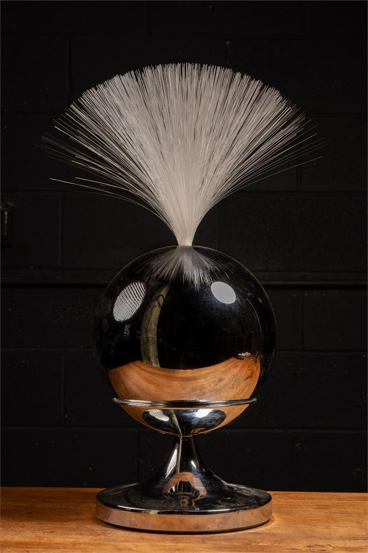 MCM Chrome Globe Fiber Optic Lamp by Fantasia (1 of 3)