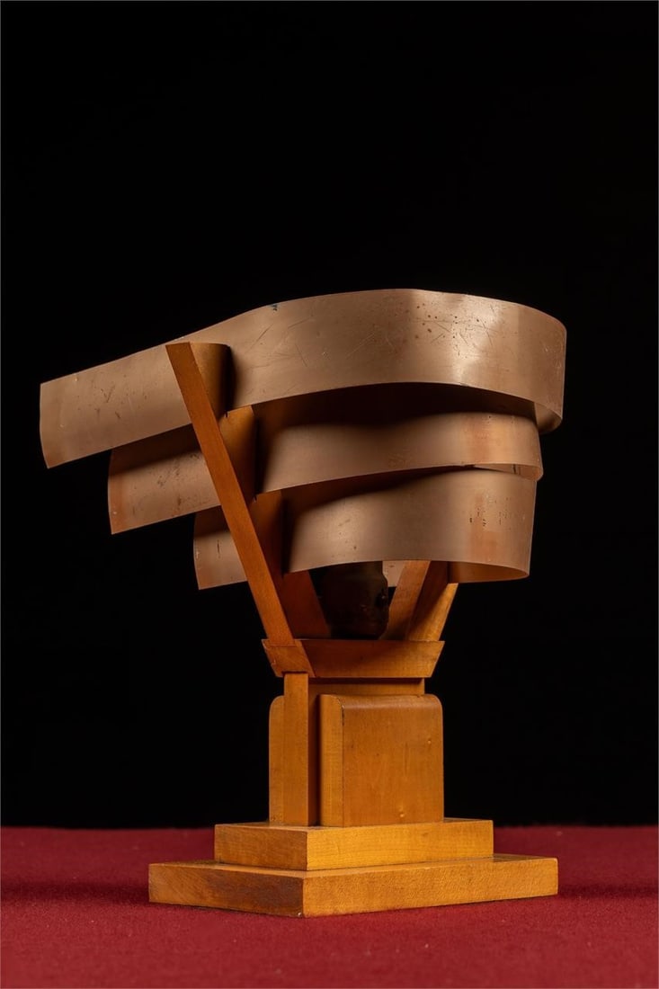 Vintage Streamline Modernist Tiered Copper Lamp (1 of 6)