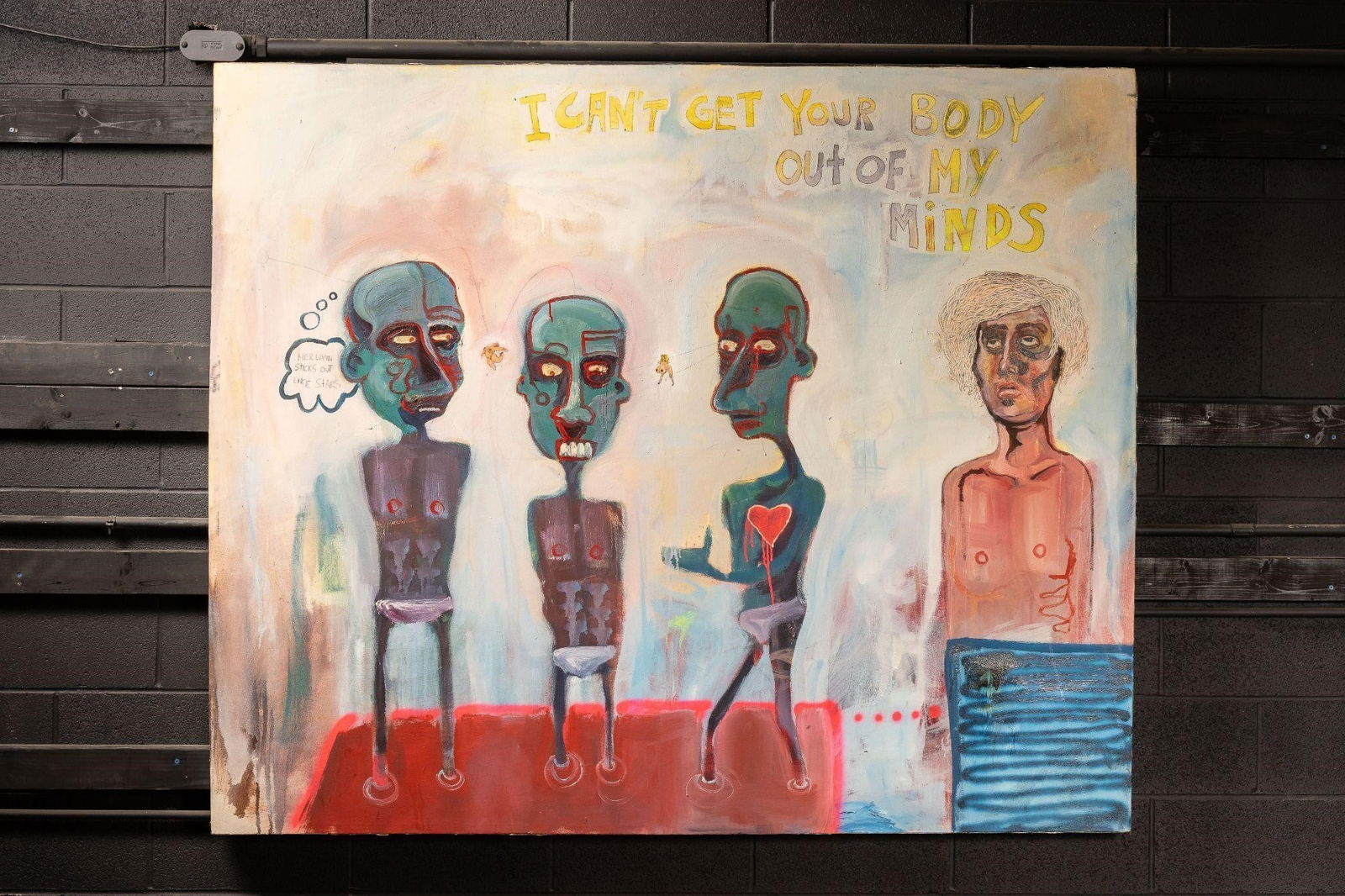 Contemporary Surrealist Acrylic Painting: NOTE: For an accurate in-house shipping quote on this lot, please reach out to us at rockauctiongallery@gmail.com. Item SKU: C-10269 Artist: Unknown Date: Late 20th Century Medium: Acrylic on Board St