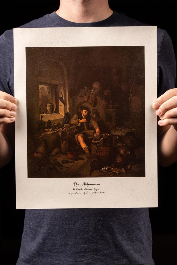 Matted "The Alchemist" Litho Print by Bega (1): NOTE: For an accurate in-house shipping quote on this lot, please reach out to us at rockauctiongallery@gmail.com. Item SKU: C-10968 Artist: Cornelis Pietersz Bega (1632-1664) Date: 1663 Medium: Litho
