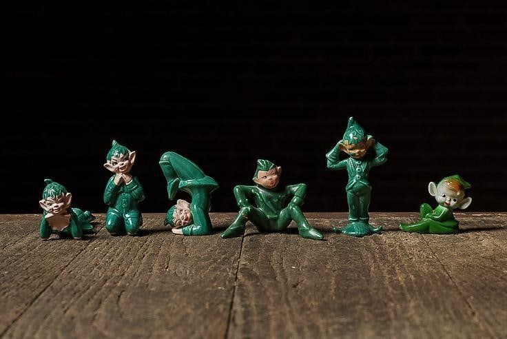 Set of Six Ceramic Pixie Figurines by Gilner (1 of 4)