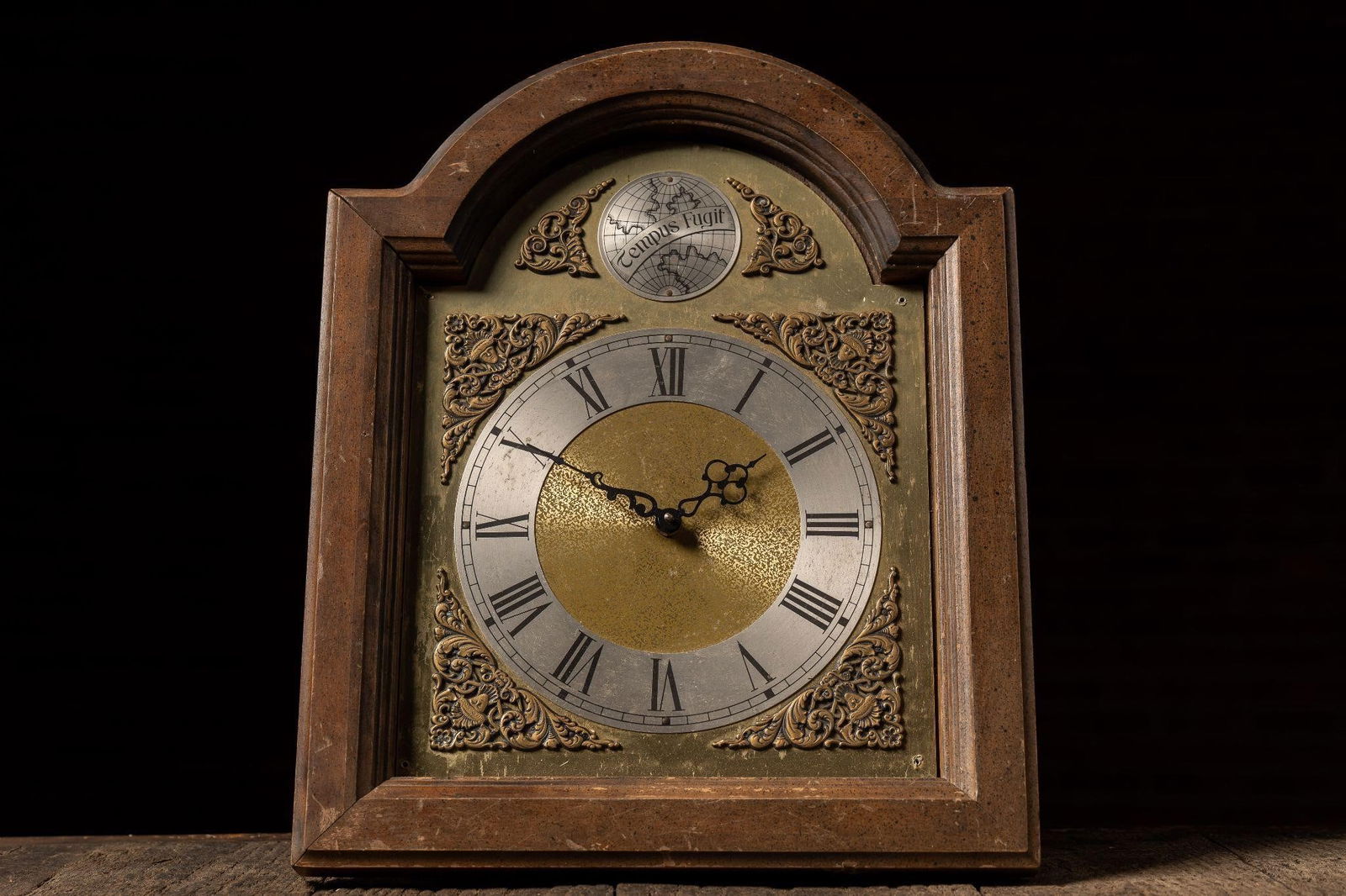 Tempus Fugit Clock Face: NOTE: For an accurate in-house shipping quote on this lot, please reach out to us at rockauctiongallery@gmail.com. Item SKU: C-13503 Tempus Fugit Clock Face Clock is not tested, operates on large batt