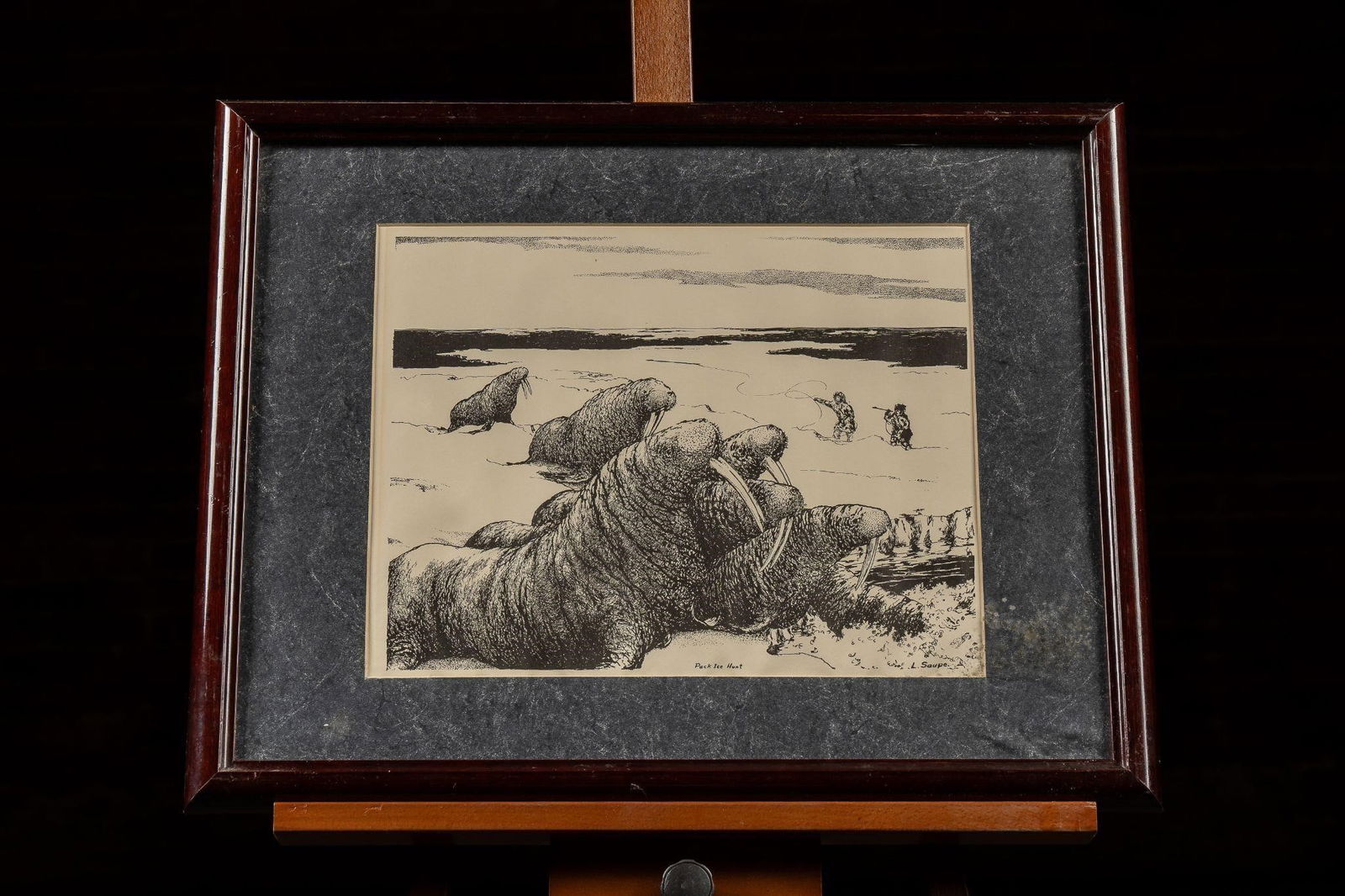 Pack Ice Hunt | L Saupe Framed Print Illustration (1 of 4)