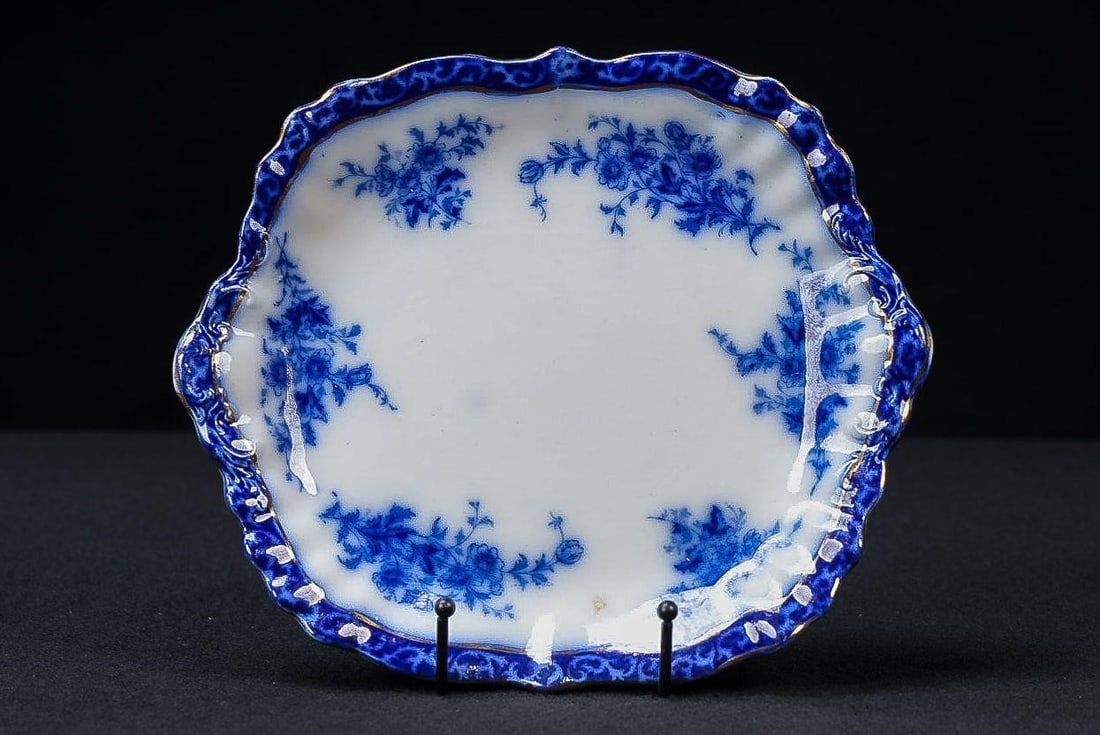 Victorian Flow Blue Alcock Rectangular Cake Plate (1 of 5)