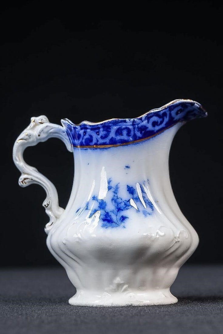 Victorian Touraine Flow Blue Creamer Pitcher (1 of 6)