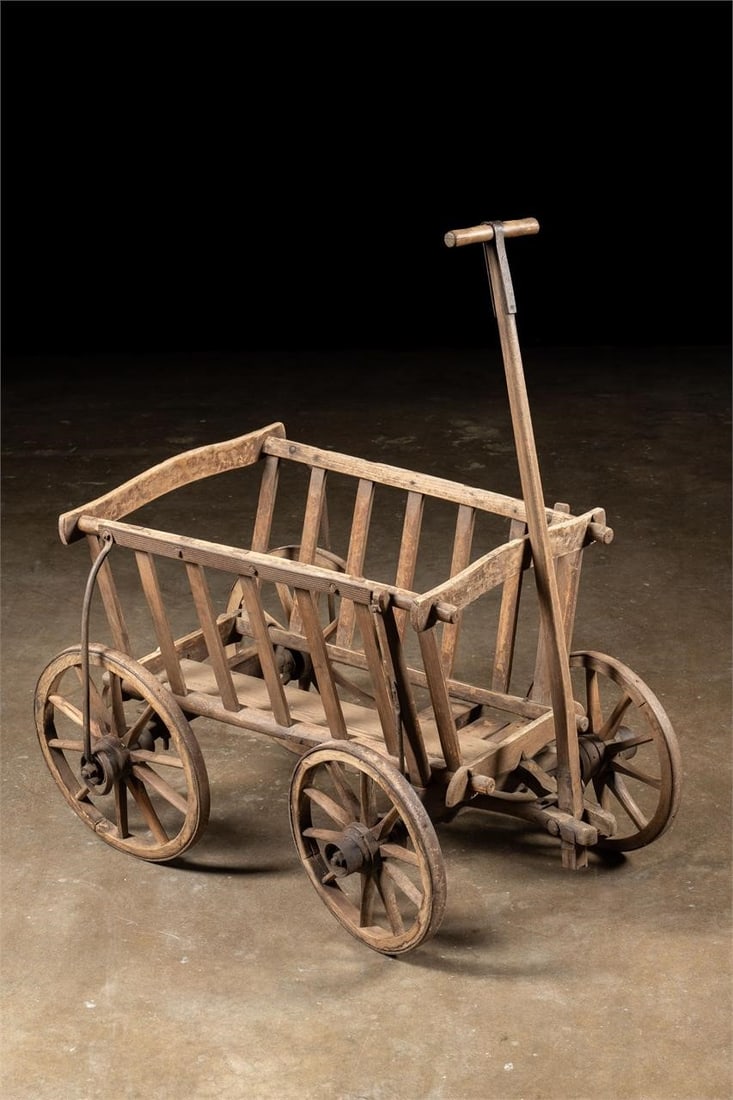 Antique Wooden Pull Behind Cart (1 of 6)