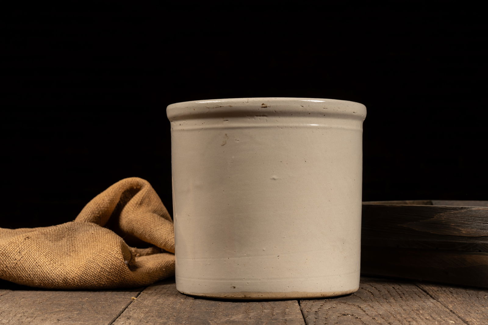 Small Unmarked Stoneware Crock - 2