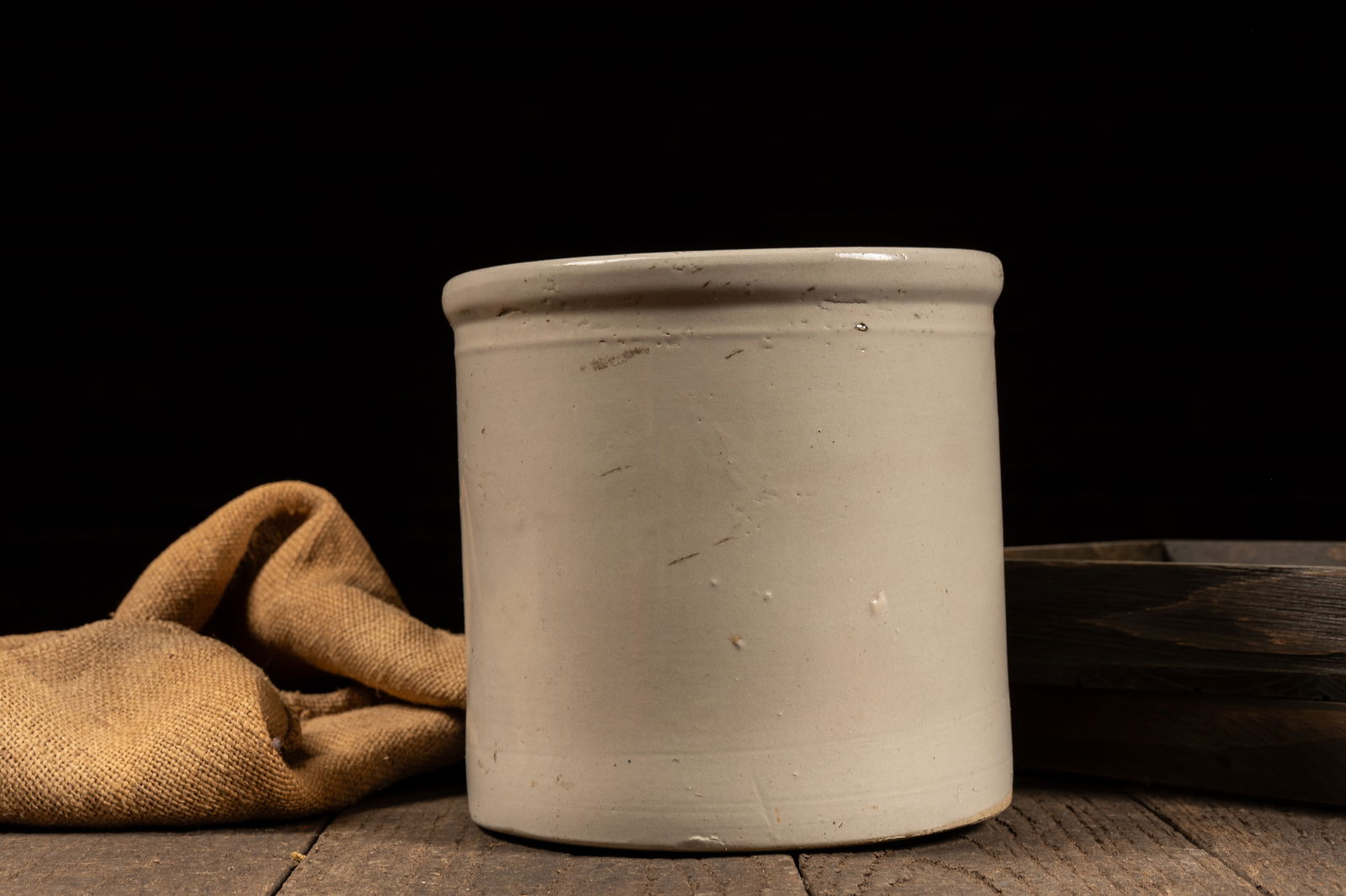 Small Unmarked Stoneware Crock - 3