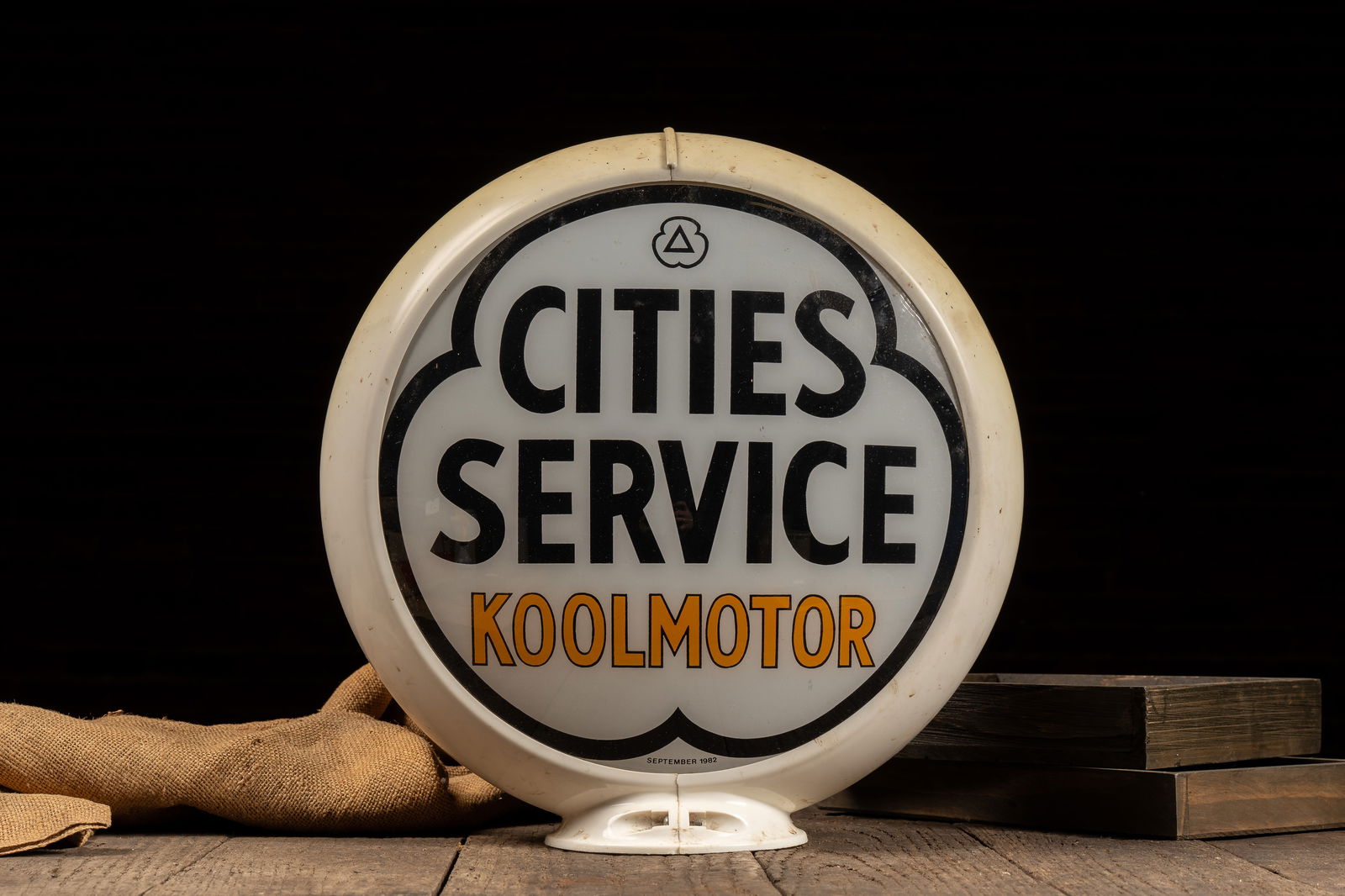 Koolmotor Plastic Service Station Globe: **NOTE: Any shipping quotes provided on this screen are provided by Live Auctioneers. For an in-house shipping quote on this lot, please reach out to us at rockauctiongallery@gmail.com.** C-18569