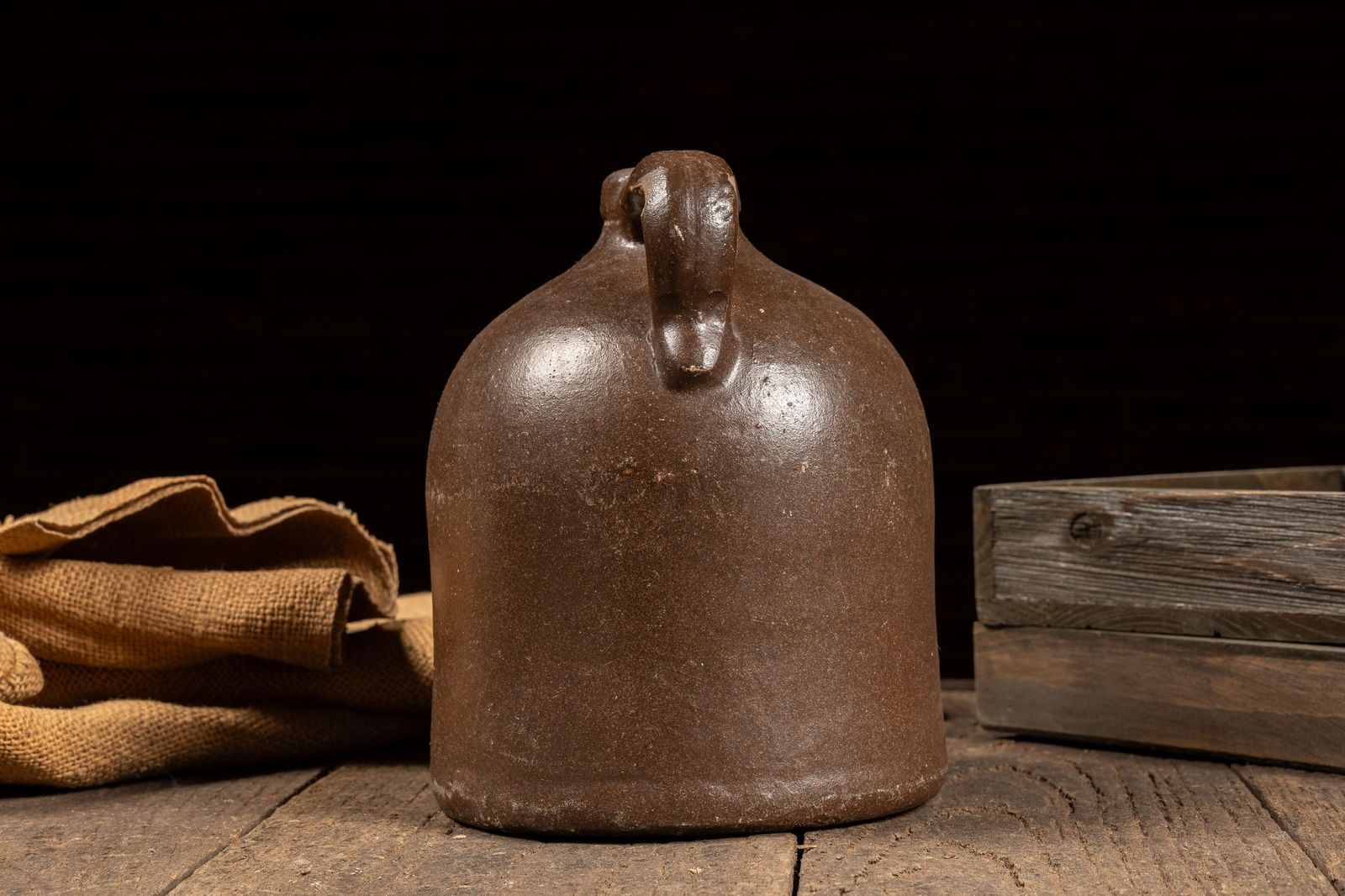 Small Brown Stoneware Jug - 2