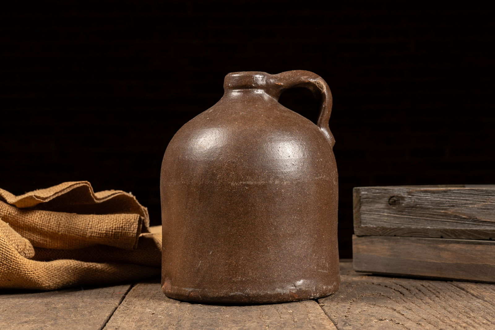 Small Brown Stoneware Jug - 3