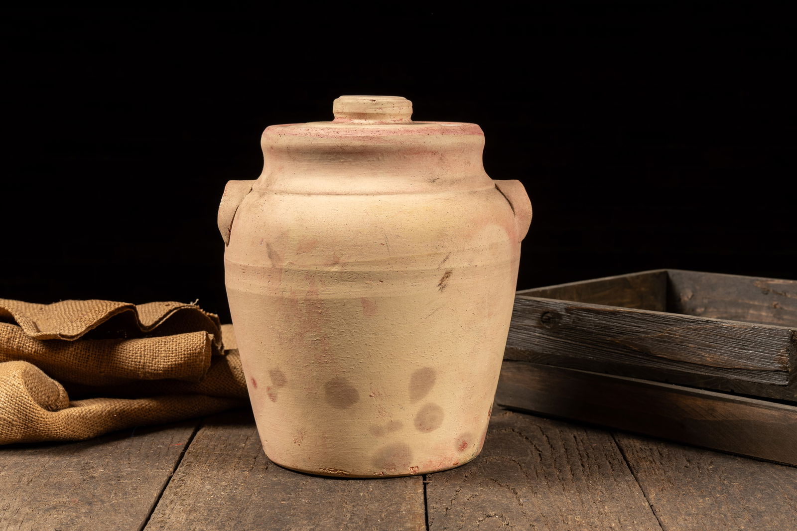 Unmarked Pink Stoneware Vessel: **NOTE: Any shipping quotes provided on this screen are provided by Live Auctioneers. For an in-house shipping quote on this lot, please reach out to us at rockauctiongallery@gmail.com.** 