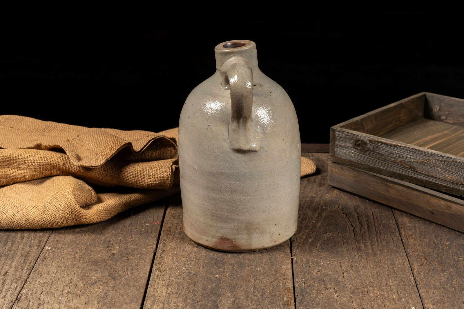 Gray Stoneware Crock Jug - 2