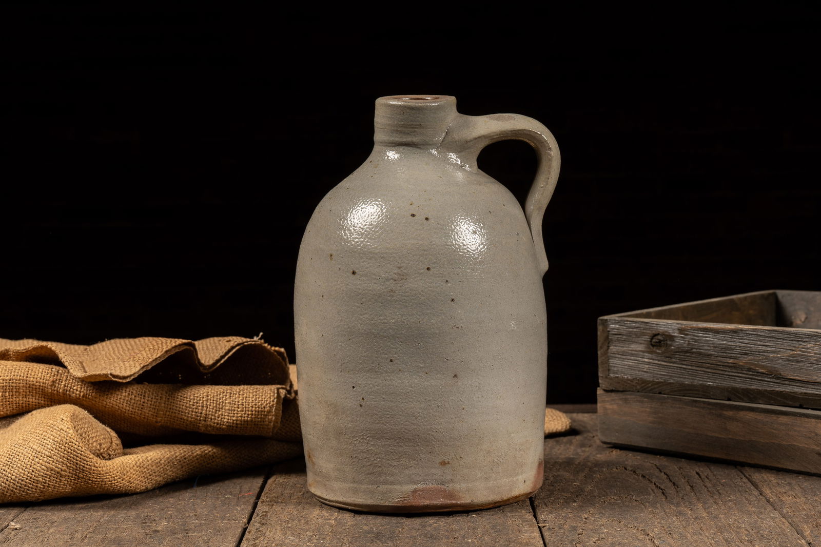 Gray Stoneware Crock Jug - 3