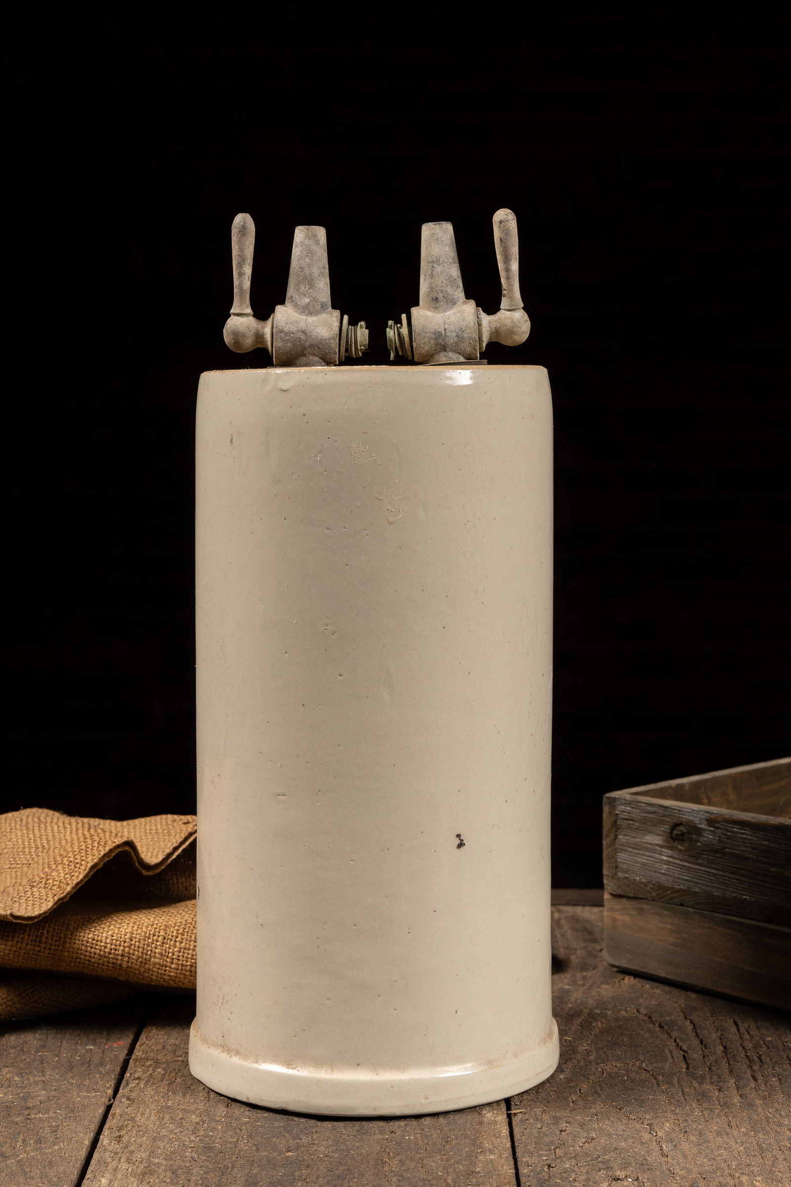 Unmarked Two Spigot Stoneware Vessel - 3