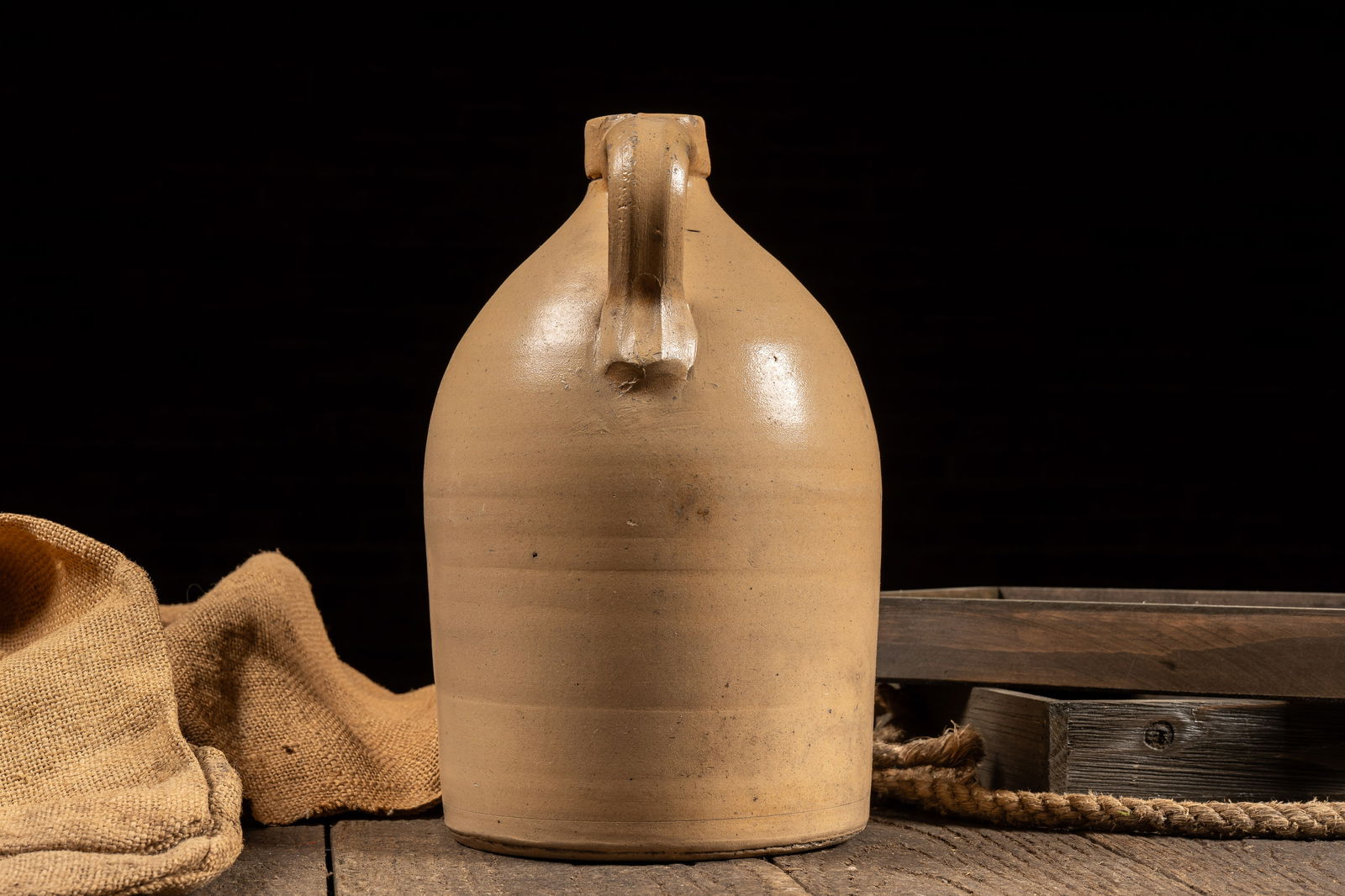 Beige Stoneware Crock Jug - 2