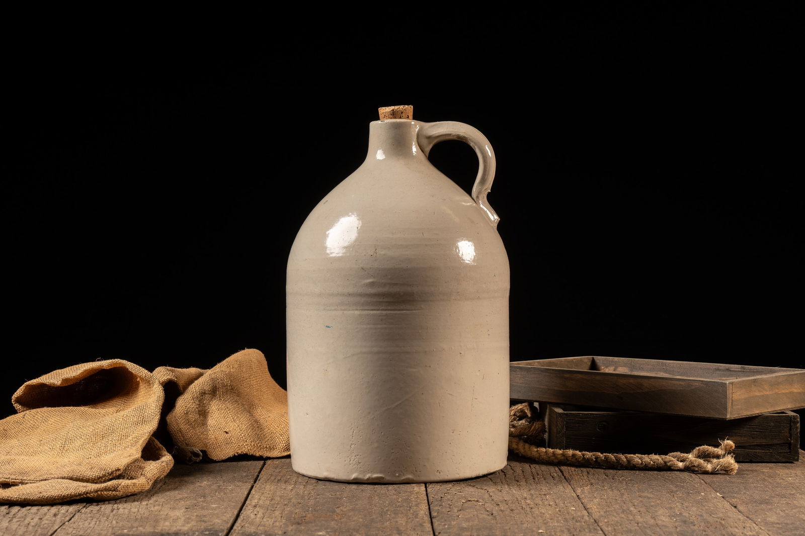 Unmarked Stoneware Crock Jug - 4