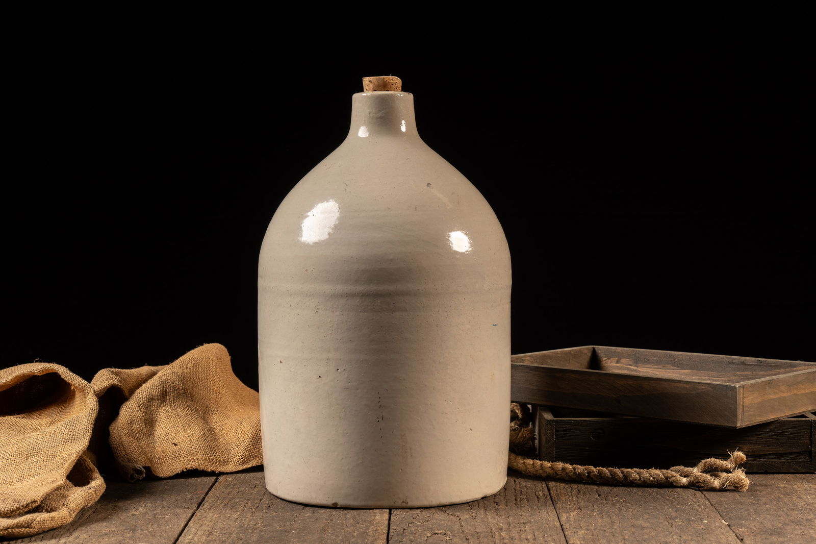 Unmarked Stoneware Crock Jug - 5