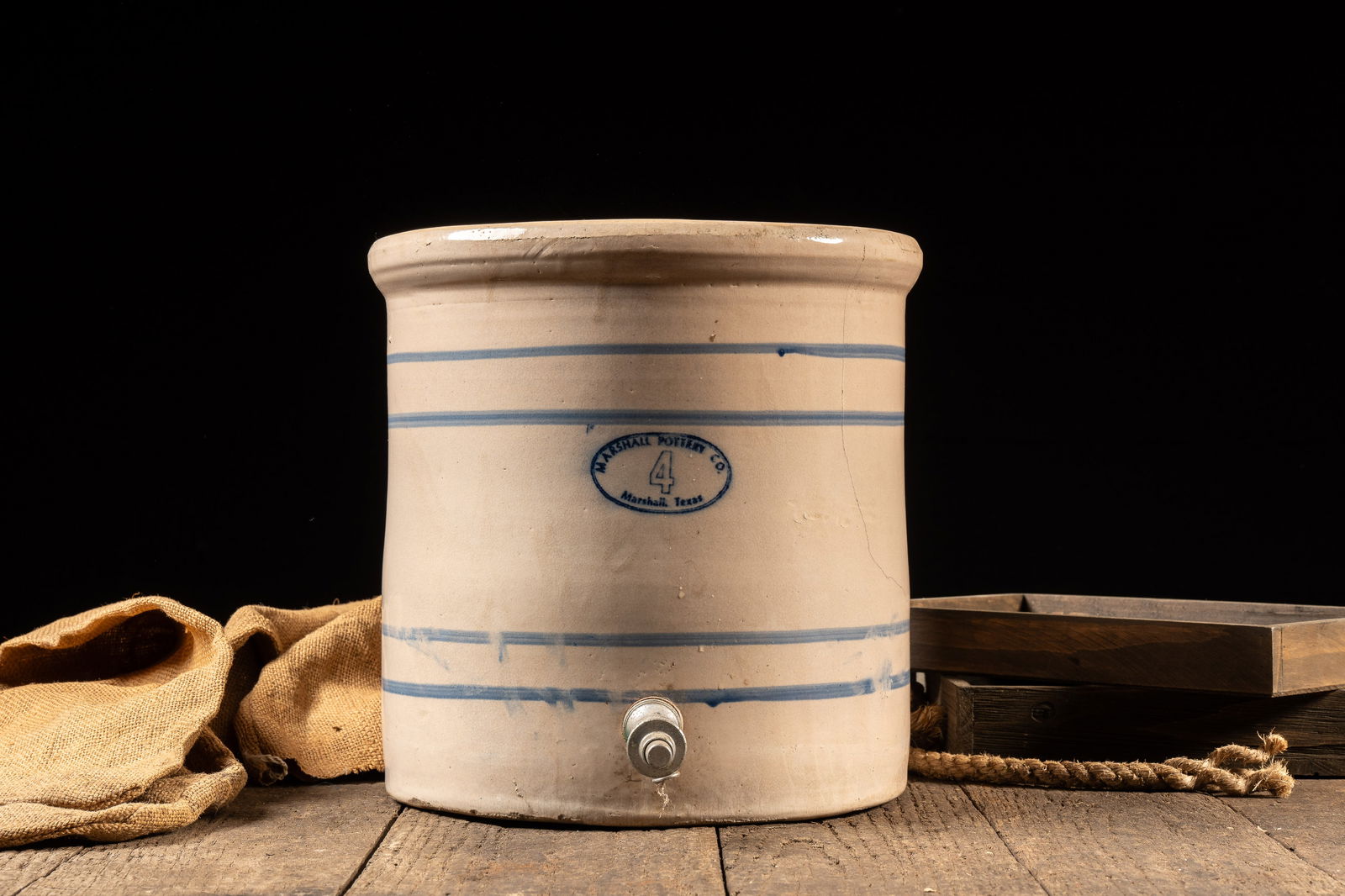 4 Gal Spigot Stoneware Crock - Marshall Pottery Co (1 of 7)