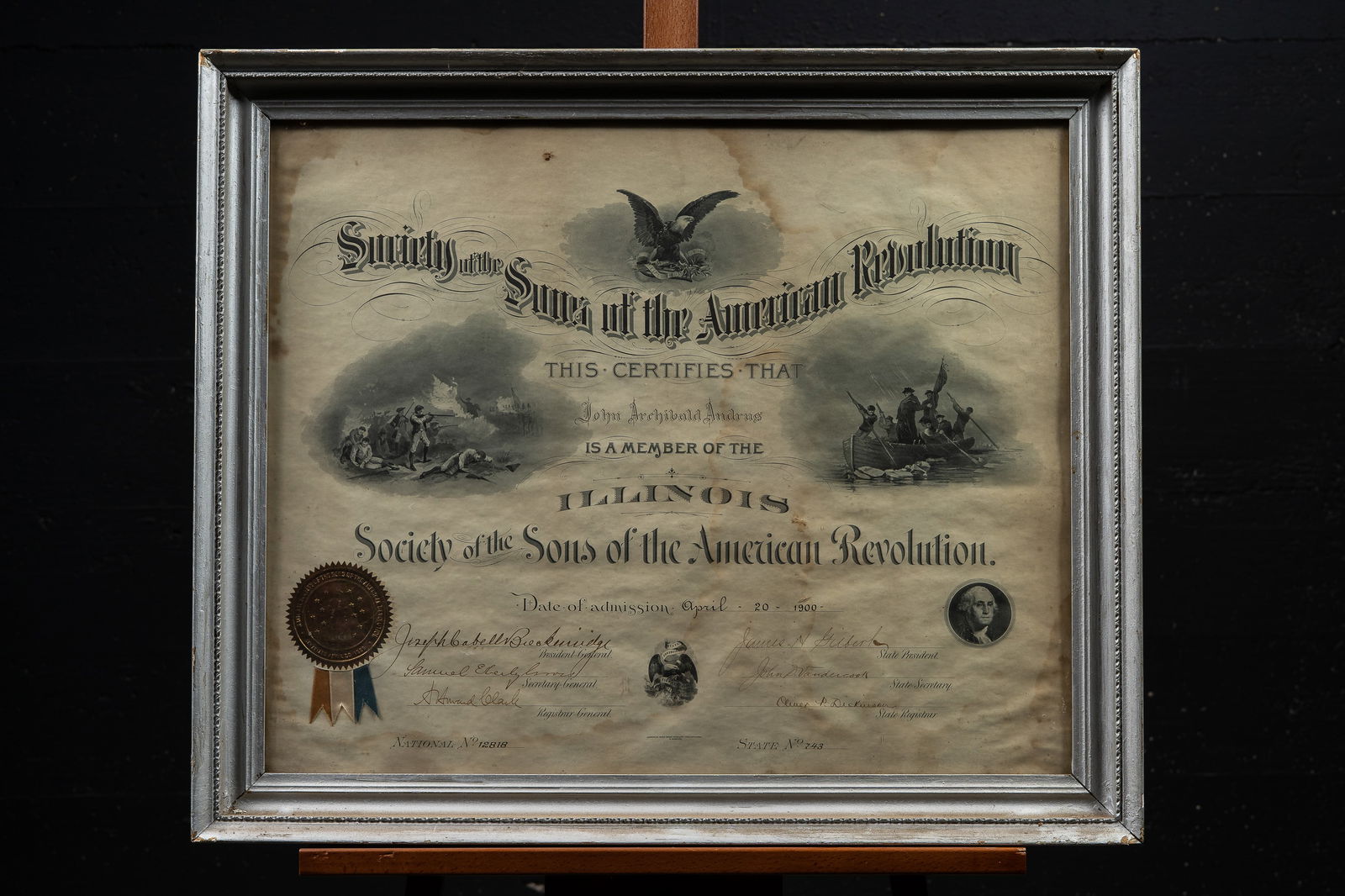 1900 IL Sons of American Revolution Certificate (1 of 11)