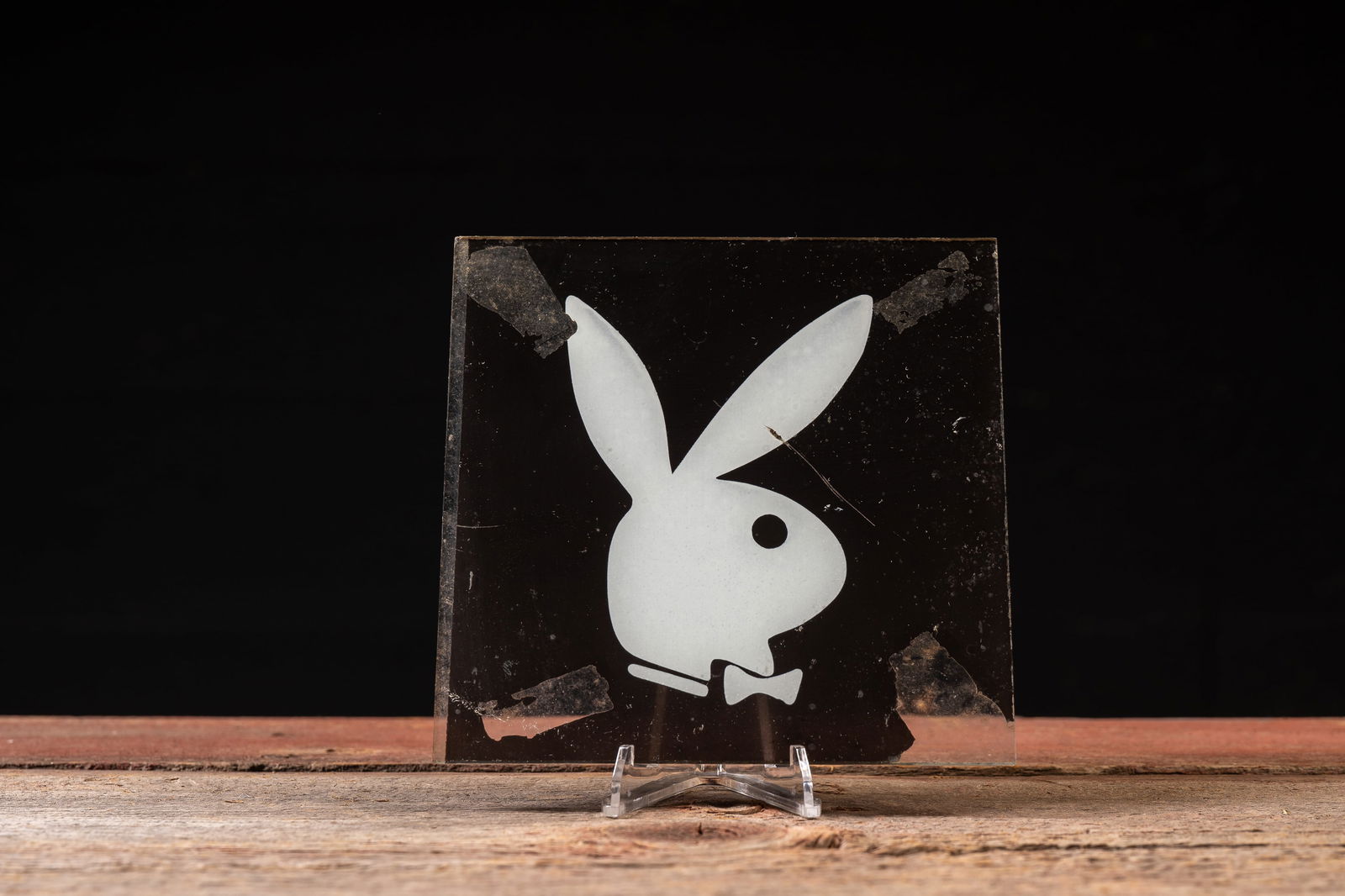Glass Playboy Bunny Panel: **NOTE: Any shipping quotes provided on this screen are provided by Live Auctioneers. For an in-house shipping quote on this lot, please reach out to us at rockauctiongallery@gmail.com.** 